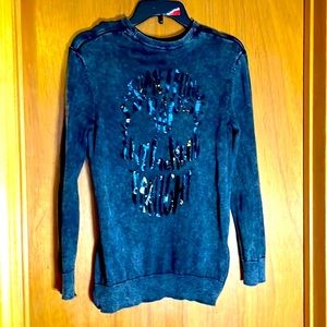 H&M black skull sweater